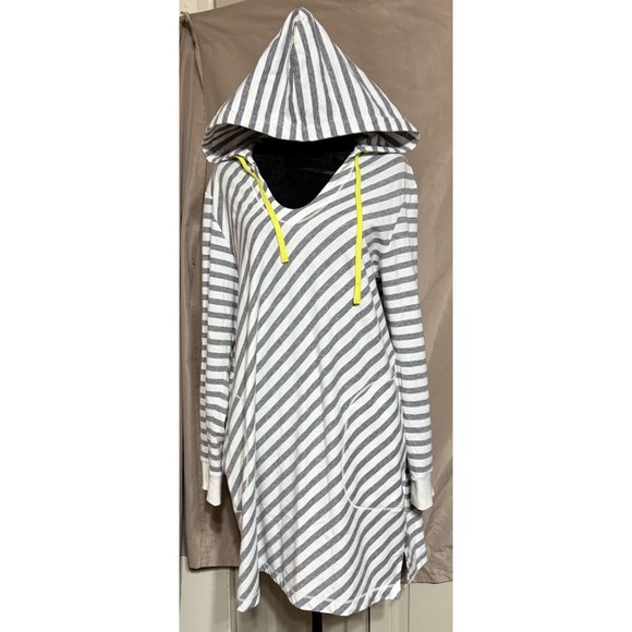 DKNY Gray and White Tunic Hoodie - Sz- Medium - Picture 1 of 11